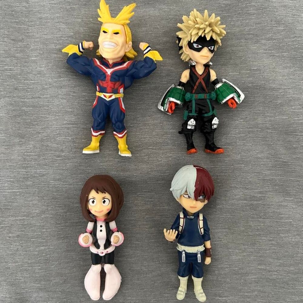 My Hero Academia Figure Lot 4x All Might Bakugo Todoroki Uraraka Anime Mini